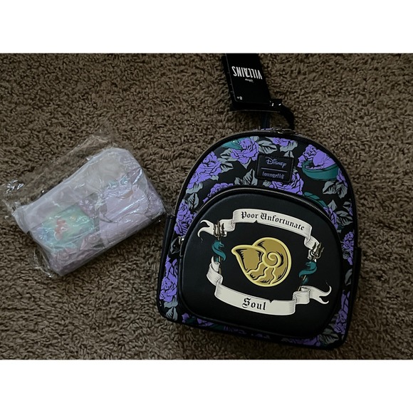 NWT Loungefly Disney Little Mermaid Ursula Poor Unfortunate Soul Backpack Wallet